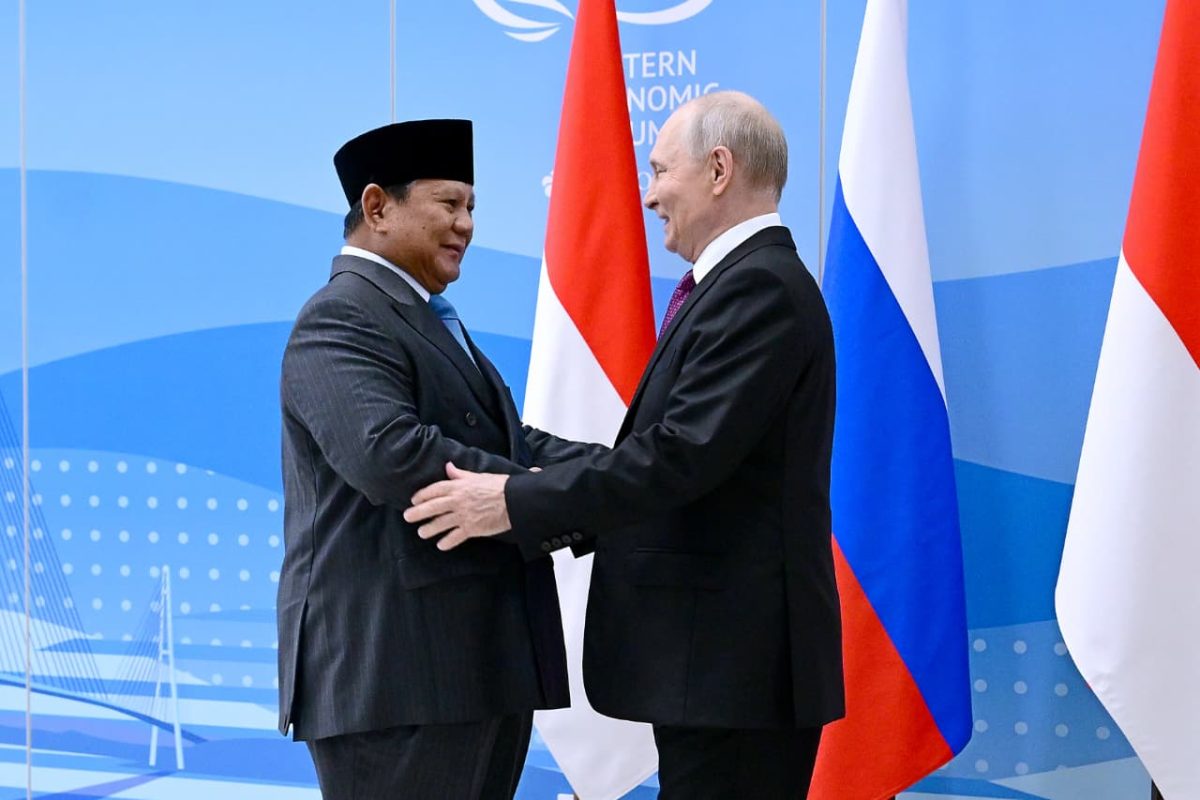 Presiden Republik Indonesia Prabowo Subianto bertemu Presiden Federasi Rusia Vladimir Putin di Vladivostok, Rusia, Kamis (3/9/2026).(ist)