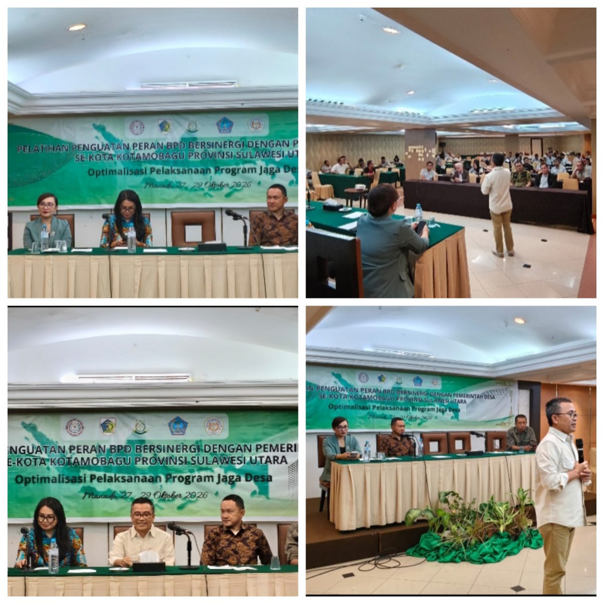 Kejati Sulut dan DPD ABPEDNAS (Asosiasi Badan Permusyawaratan Desa dan LPMK Nasional) Sulut bekerjasama dengan Pemerintah Kota Kotamobagu, Dinas PMDD Sulawesi Utara dan FISIP Unsrat Manado dilaksanakan kegiatan Pelatihan Penguatan Peran BPD Bersinergi Dengan Pemerintah Desa, tanggal 27-29 Oktober 2026.