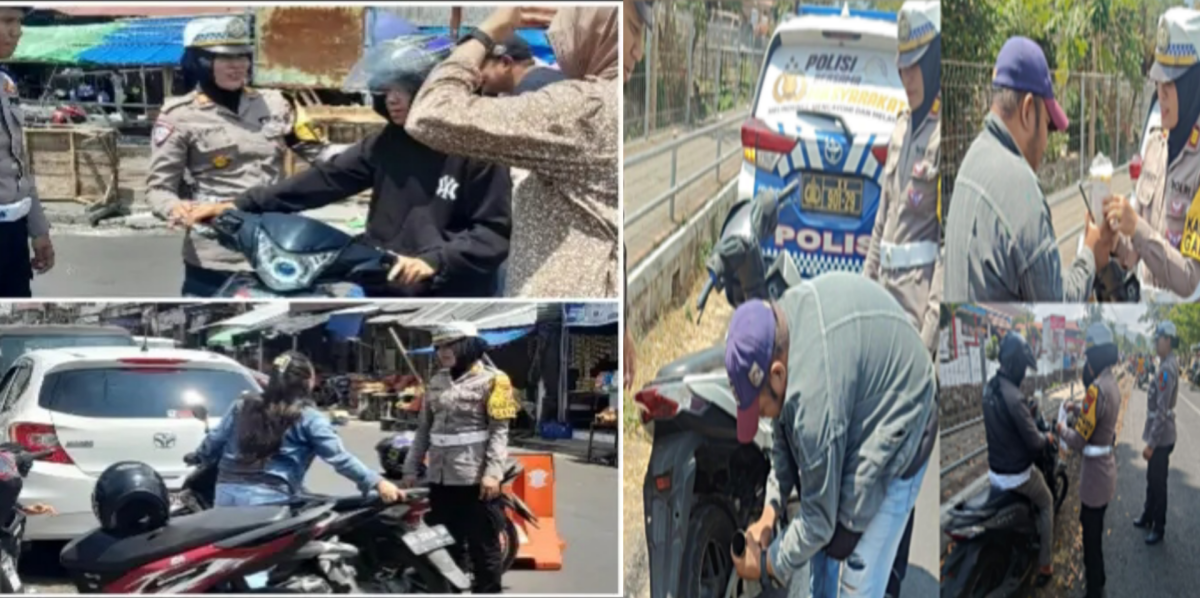 Foto: Kasat Lantas Polres Minahasa, AKP Sumiaty Pontoan saat turun langsung penertipan.