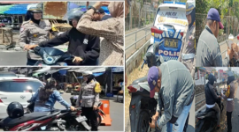 Foto: Kasat Lantas Polres Minahasa, AKP Sumiaty Pontoan saat turun langsung penertipan. 