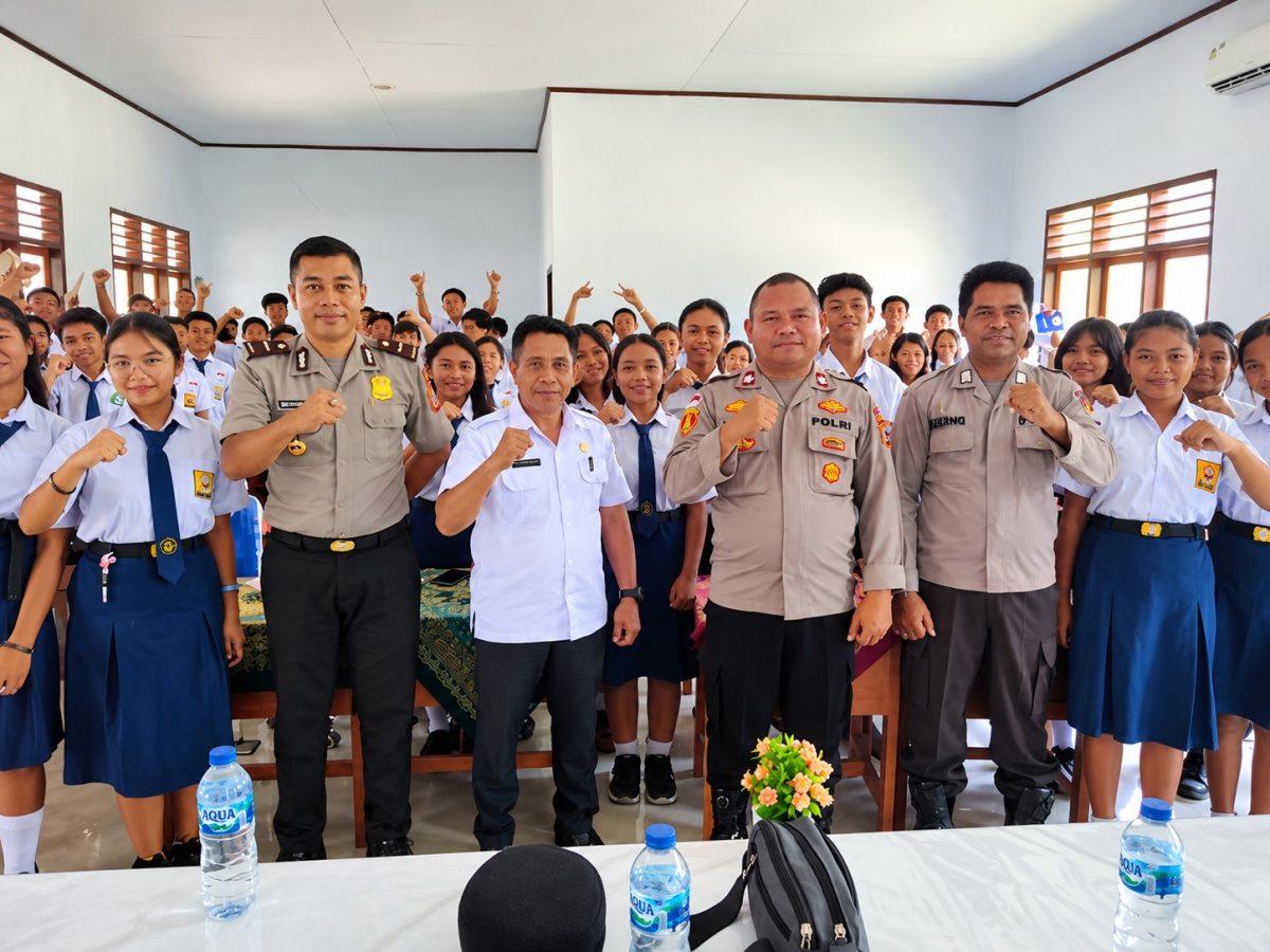 Pelajar SMP Negeri 1 Melonguane mendapat informasi mengenai kesempatan melanjutkan pendidikan ke SMA Kemala Taruna Bhayangkara.