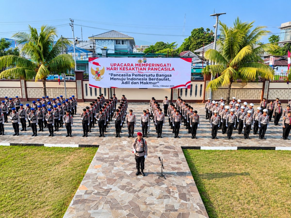 Polda Sulawesi Utara memperingati Hari Kesaktian Pancasila 2026 di Lapangan Presisi Mapolda Sulut, Kamis (1/10/2026).