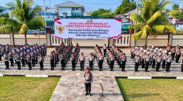 Polda Sulawesi Utara memperingati Hari Kesaktian Pancasila 2026 di Lapangan Presisi Mapolda Sulut, Kamis (1/10/2026).
