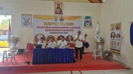  Rapat Pleno Pengurus KBK Keuskupan Manado yang digelar di aula Gereja Katolik Stasi Santa Veronika Perum Paniki pada, Sabtu, 3/10/2026. (ist)