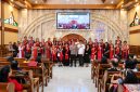 Kapolres Kotamobagu AKBP Abdul Kholik, S.H., S.I.K., M.A.P., mengajak masyarakat memperkuat kerukunan dan toleransi melalui program Minggu Kasih di Gereja Katare, Desa Poopo, Minggu (4/10/2026).