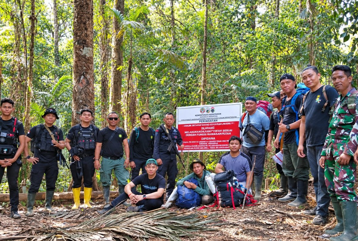 Tim gabungan melakukan operasi penertiban aktivitas pertambangan emas tanpa izin di kawasan Taman Nasional Bogani Nani Wartabone, Gunung Mobungayon, Sulawesi Utara.