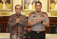 Kapolri Suyudi Ario Seto bertemu Ketua MA Sunarto untuk memperkuat koordinasi penegakan hukum dan kolaborasi dalam sistem peradilan pidana.