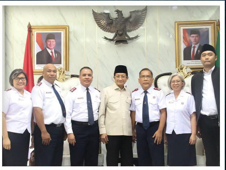Gereja Bala Keselamatan Teritori Indonesia melakukan audiensi dengan Menteri Agama Republik Indonesia, Nasaruddin Umar, pada 13 Oktober 2026.