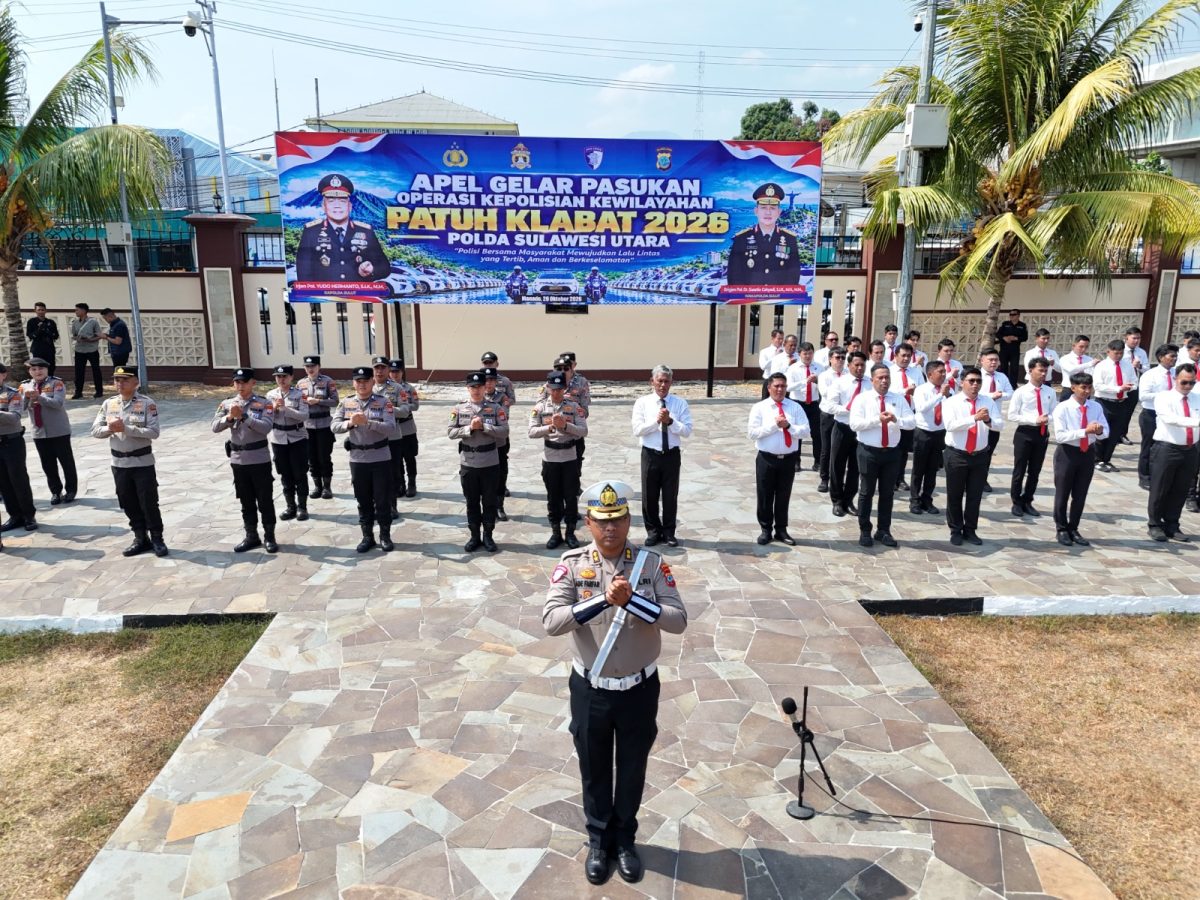 Polda Sulawesi Utara mengerahkan 633 personel dalam Operasi Patuh Klabat 2026 yang berlangsung selama 14 hari, mulai 26 Oktober hingga 8 November 2026.