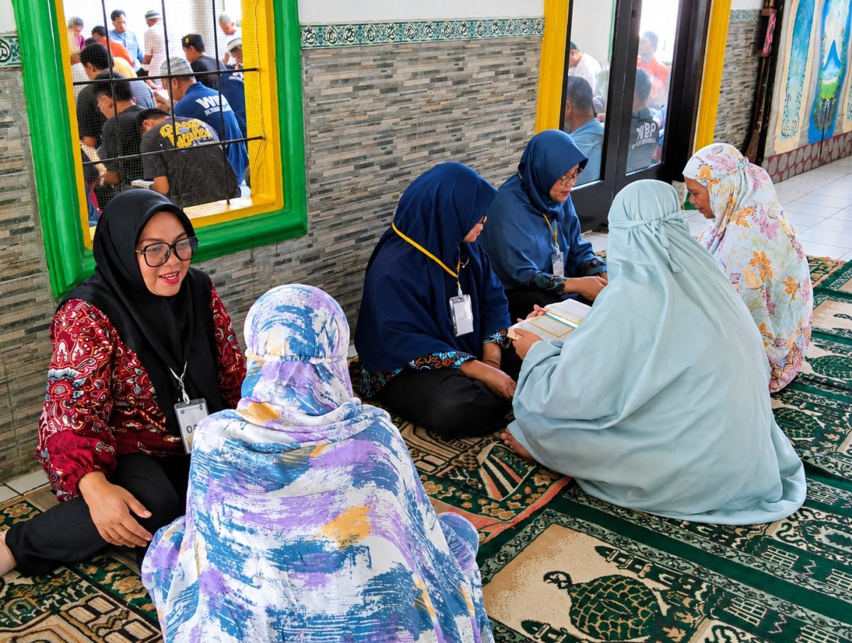 Rumah Tahanan Negara (Rutan) Kelas IIB Kotamobagu bekerja sama dengan penyuluh Kementerian Agama (Kemenag) Kota Kotamobagu menggelar pembelajaran membaca Al-Qur’an di Masjid At-Taubah Rutan Kotamobagu.
