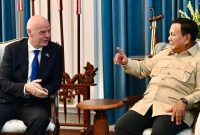 Presiden Prabowo Subianto menerima Presiden Federasi Sepak Bola Internasional (FIFA), Gianni Infantino, di Istana Merdeka, Jakarta, pada Senin, 5 Oktober 2026. Foto: BPMI Setpres/Rusman
